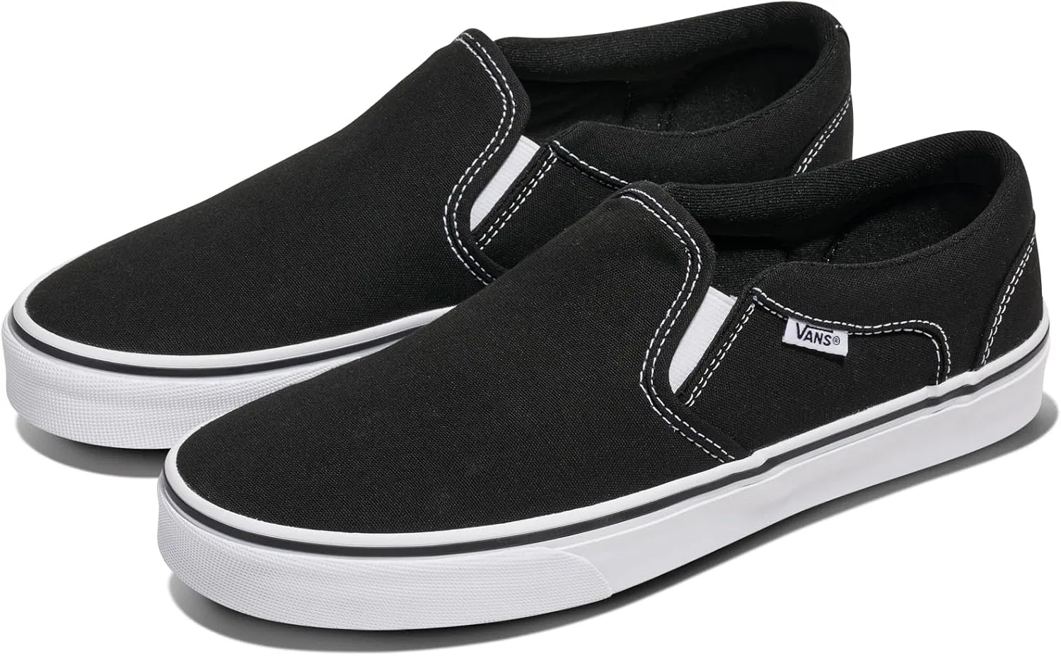 Кроссовки Vans Herren AsherSneaker, Canvas Black White — фото 2