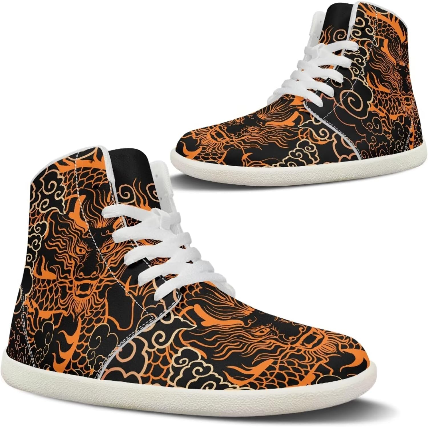 

Мужские высокие кроссовки Jeiento с широким размером, рисунок дракона, обувь-босоножки, повседневная обувь для прогулок, Fortunateu200C Dragon