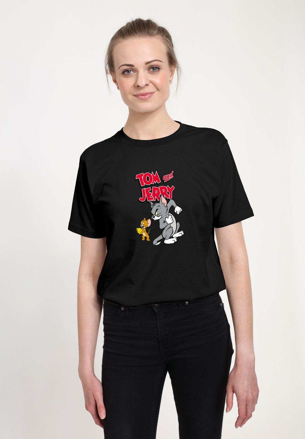 

Футболка с принтом TOM AND JERRY CHEESE GRAPHIC Henry Tiger, черный