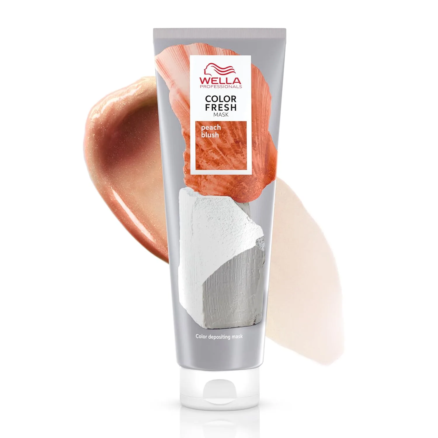 Wella Color Fresh Mask, маска для волос с эффектом тонирования для обновления салонного цвета, веганская формула с маслом авокадо для гладкости и увлажнения, для всех типов волос, без повреждений, без силиконов, 150 мл 148 мл (1 шт.), Peach Blus...