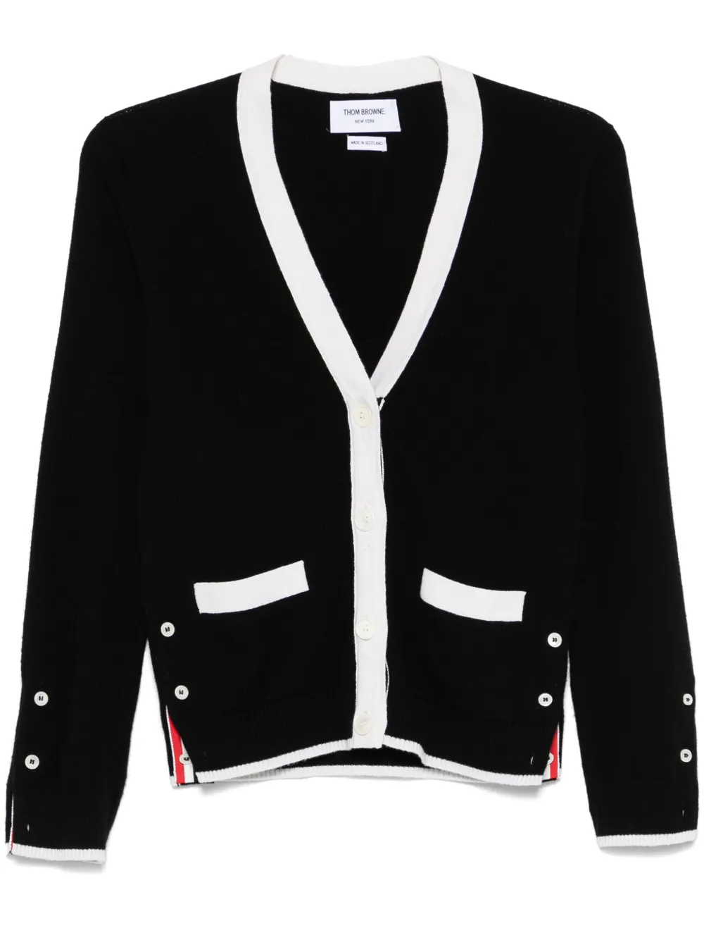 

Кашемировый кардиган THOM BROWNE, черный