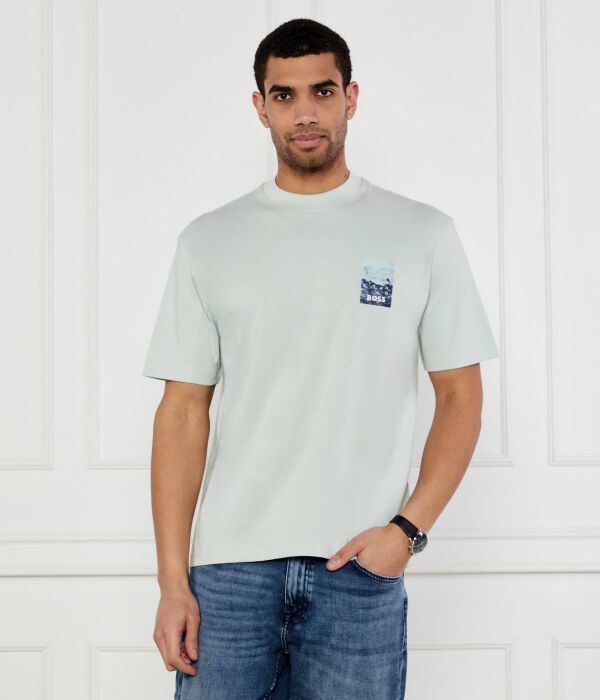 

Футболка te_numbers Loose fit Boss Orange, голубой