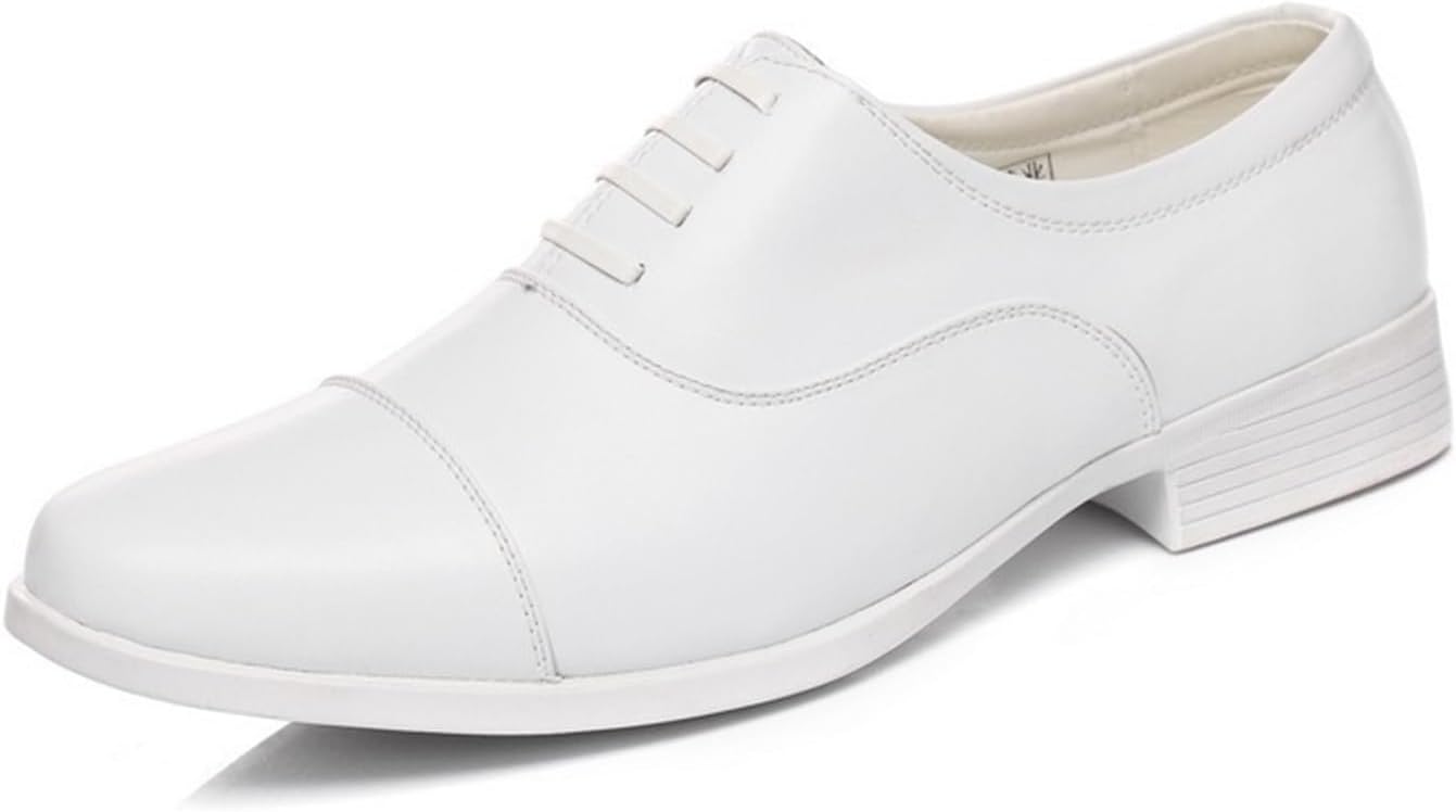 

Мужские кожаные оксфорды, повседневные туфли, формальные кожаные дерби с носком типа кап, шнуровка, прогулочные стильные низкие формальные туфли для свадьбы, выпускного и деловых встреч Generic, белый