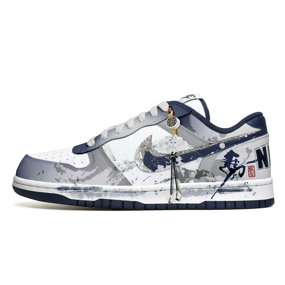 

Nike Big Cloud Horse Treading Ink Кожаные кроссовки с амортизацией, износостойкие низкие скейтерские мужские белые