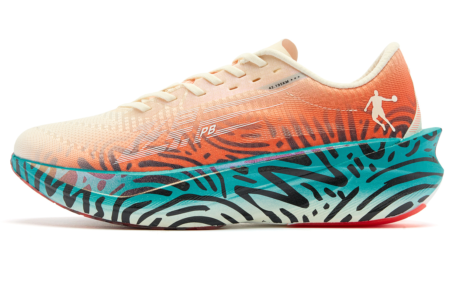 

Flying Shadow PB4.0 Беговые кроссовки мужские низкие ярко-оранжевый ультра-зеленый QIAODAN