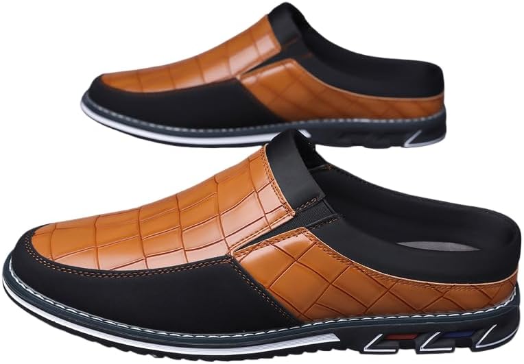 

HCHCTRY Мужские босоножки больших размеров в винтажном ретро-стиле с вырезами, удобные, с нескользящей микрофибровой верхней частью, прочные тапочки, мужская обувь для улицы, оранжевый