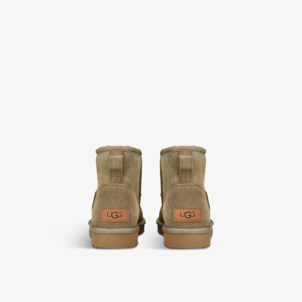 Ботильоны Classic mini ii из замши и овчины с нашивкой-логотипом Ugg, коричневый — фото 4