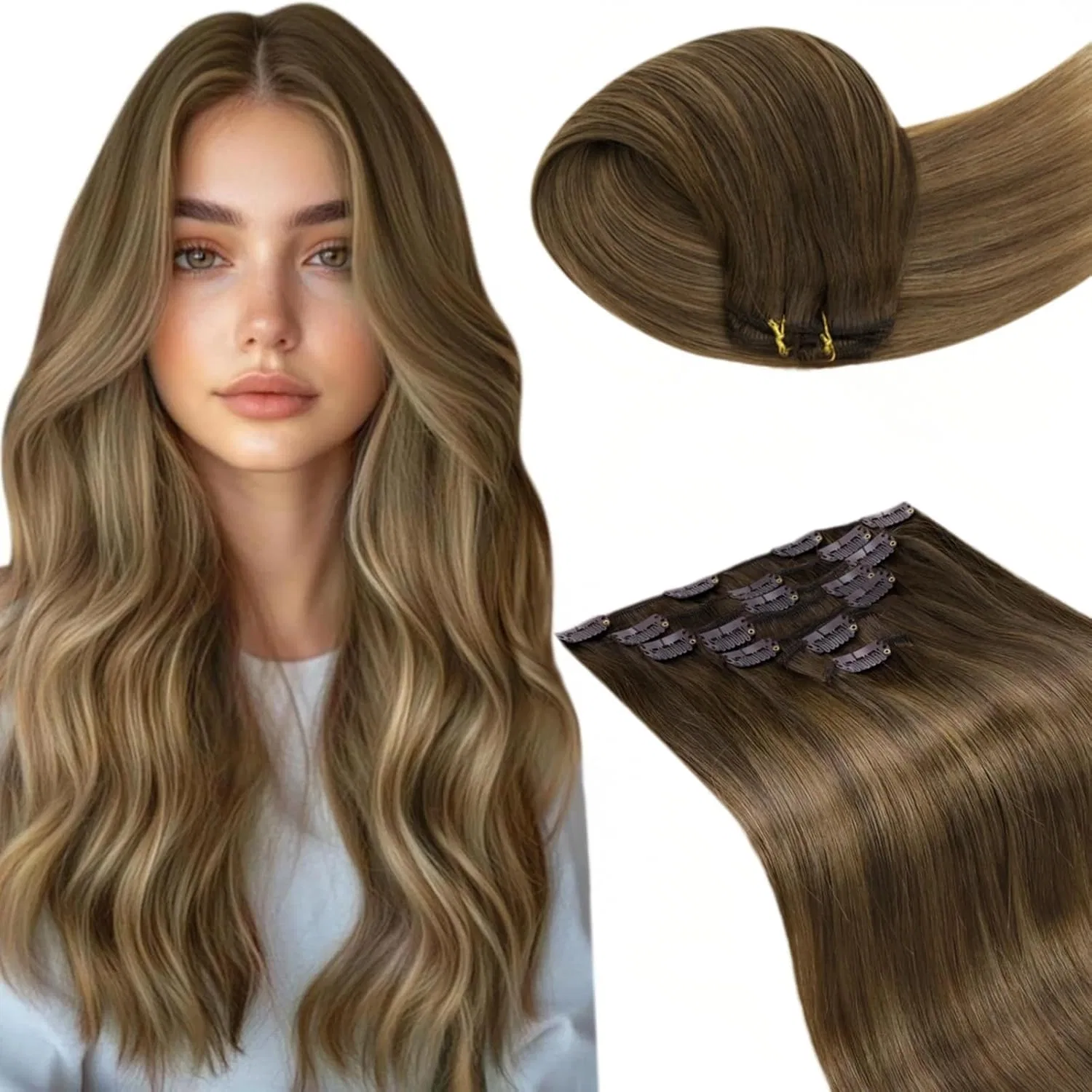 Накладные пряди «Balayage Brown» из натуральных волос от LaaVoo Laavoo