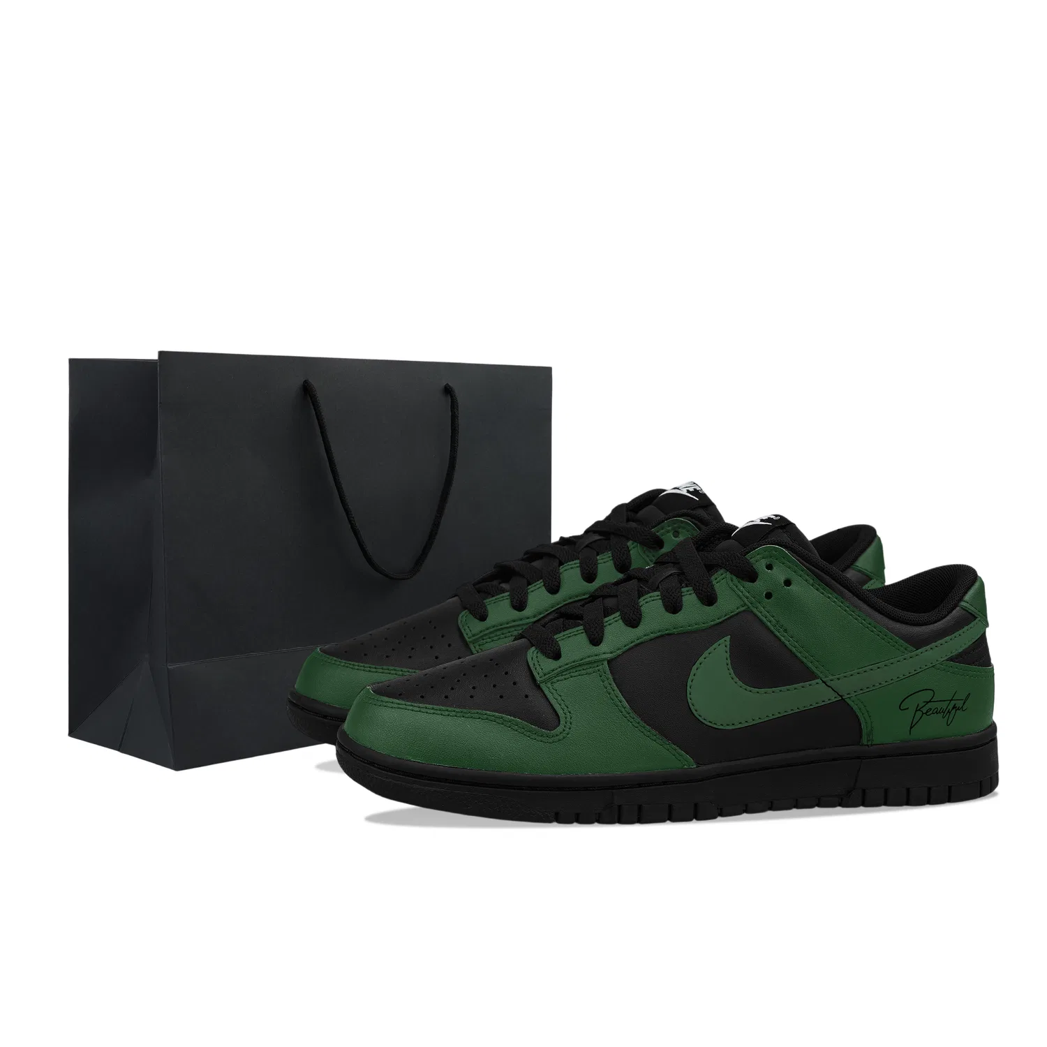 Кеды Nike Dunk Low Leather Black Green