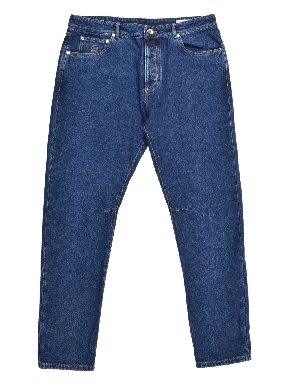 

Джинсы с вышитым логотипом Brunello Cucinelli, синий