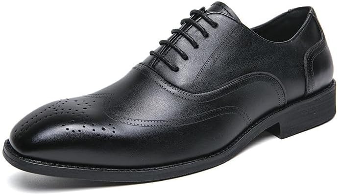 

Мужские кожаные оксфорды Santimon с перфорированными брогами, шнуровка, формальные и деловые дерби, черный