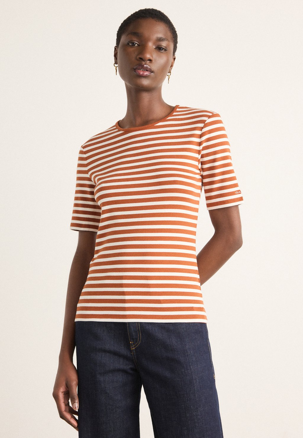 

Футболка с принтом SLIM STRIPED GANT, охра