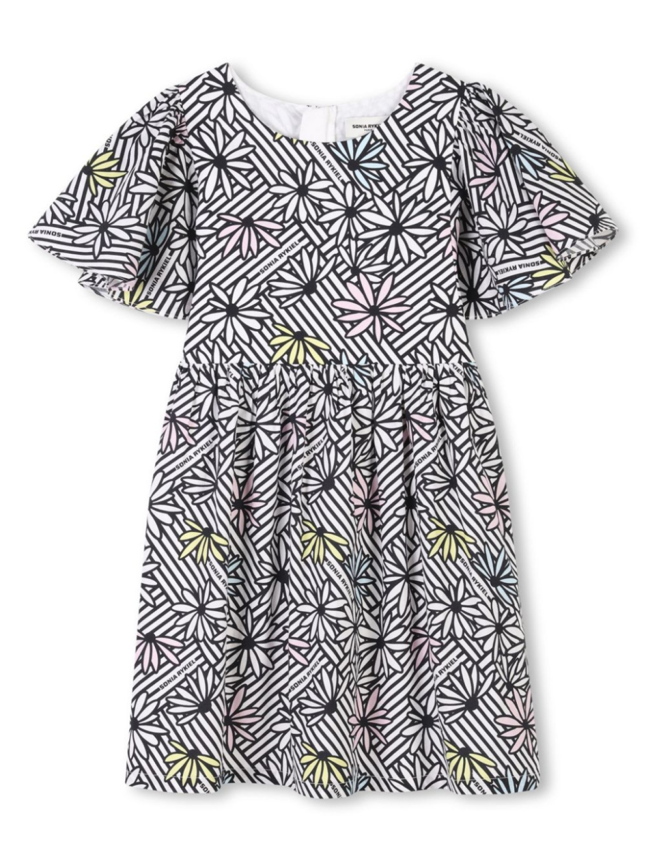 

SONIA RYKIEL ENFANT платье мини с графичным принтом, белый
