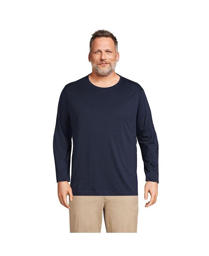 

Мужская футболка Supima с длинными рукавами Lands' End, цвет Radiant navy