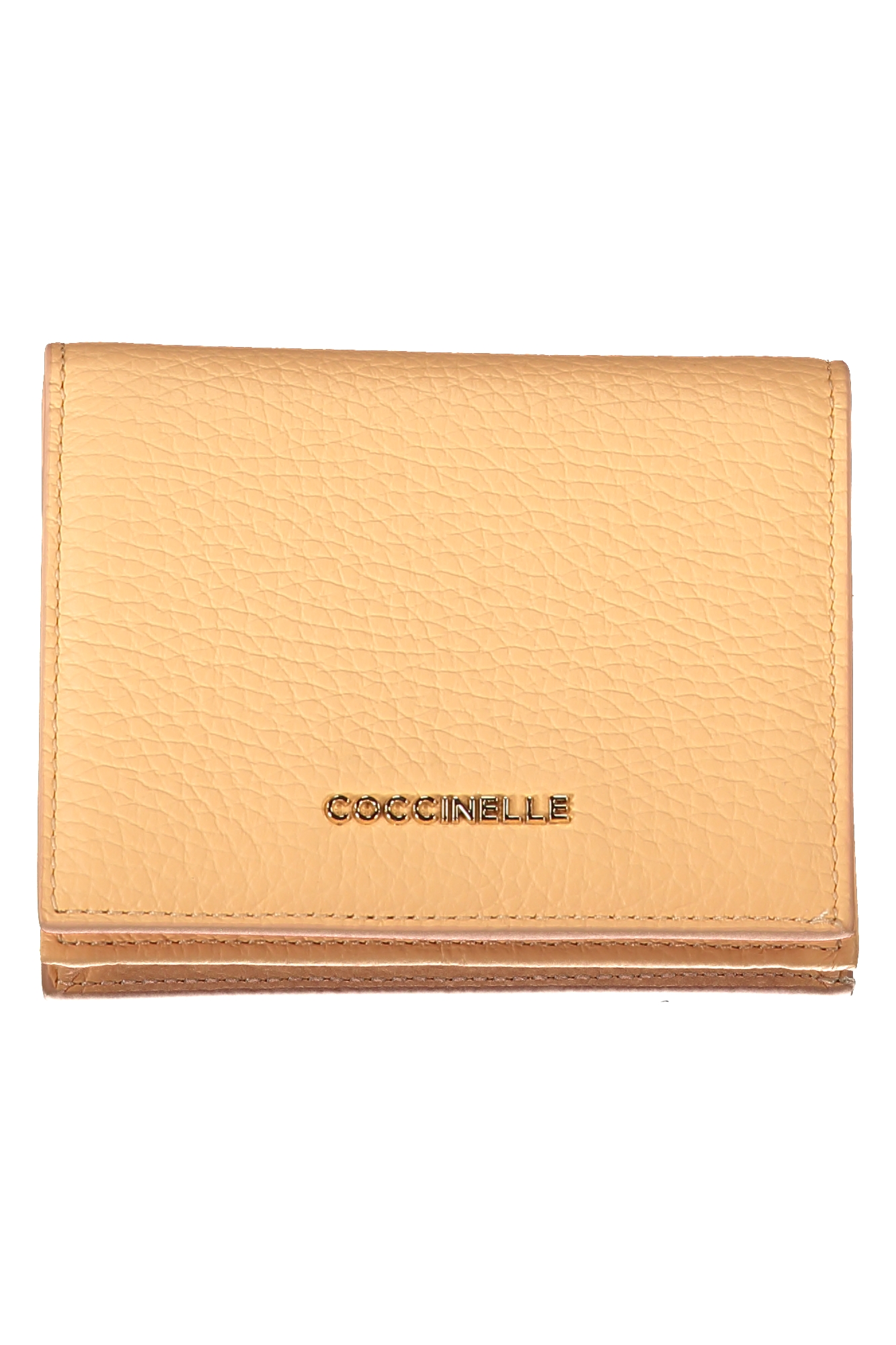 

Женский кошелек Coccinelle кожаный с 2 отделениями и логотипом, оранжевый