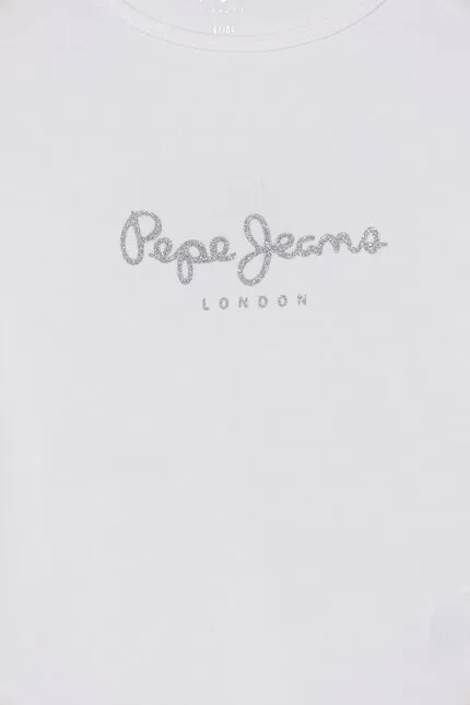 Лонгслив детский Hana Pepe Jeans, белый — фото 3