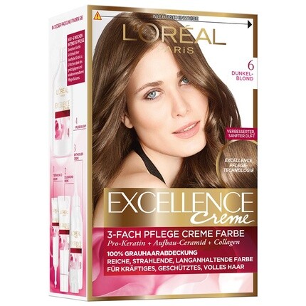 

Кремовая краска для волос Excellence 6 Темно-русый, L'Oreal