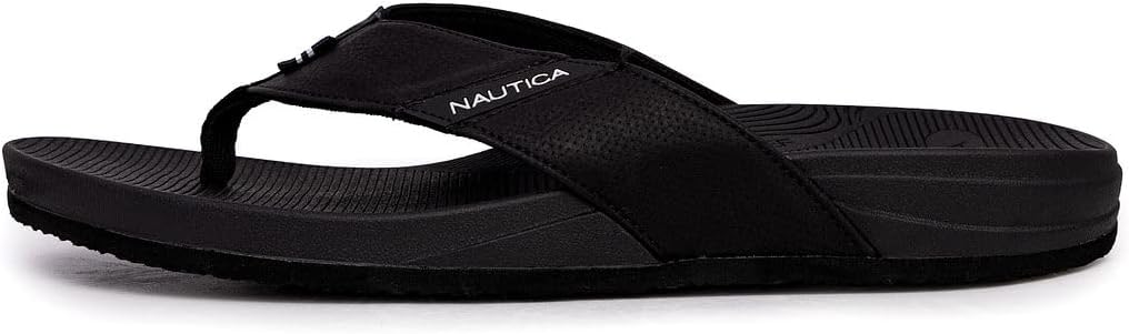 Мужские шлепанцы для душа Nautica - удобная водонепроницаемая пляжная обувь на каблуке-сланце, черный — фото 2