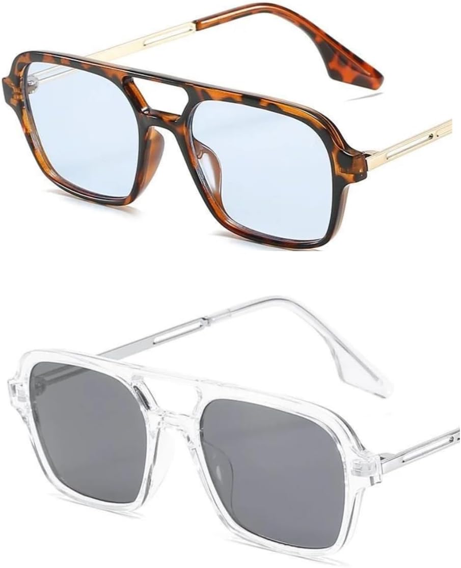 

Солнцезащитные очки в стиле ретро с зеркальными линзами, квадратные очки унисекс, ретро-солнцезащитные очки с квадратной оправой, модные зеркальные линзы UQKY, Brown/Gray