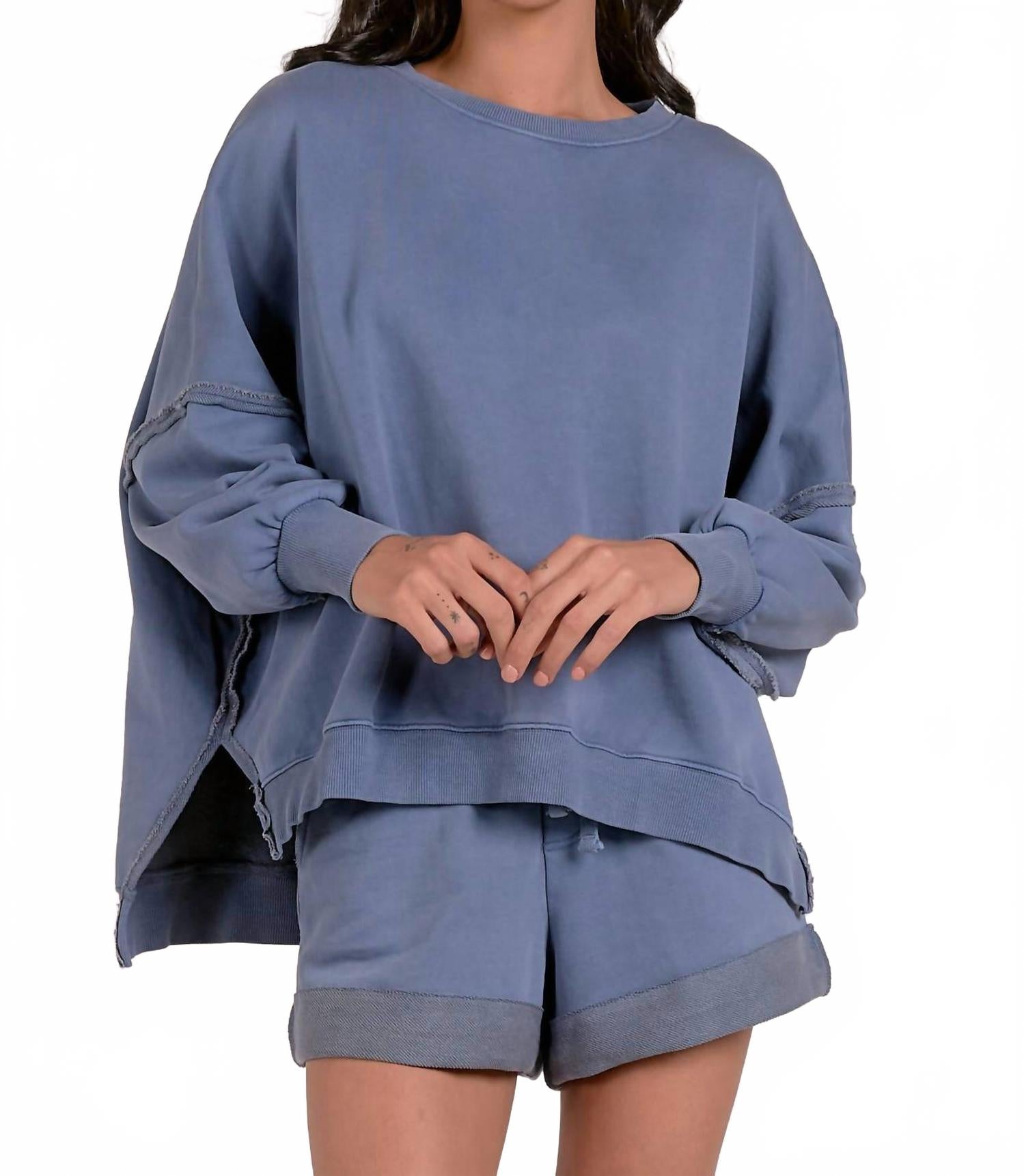 

Топ Avery Crewneck темно-синего цвета ELAN