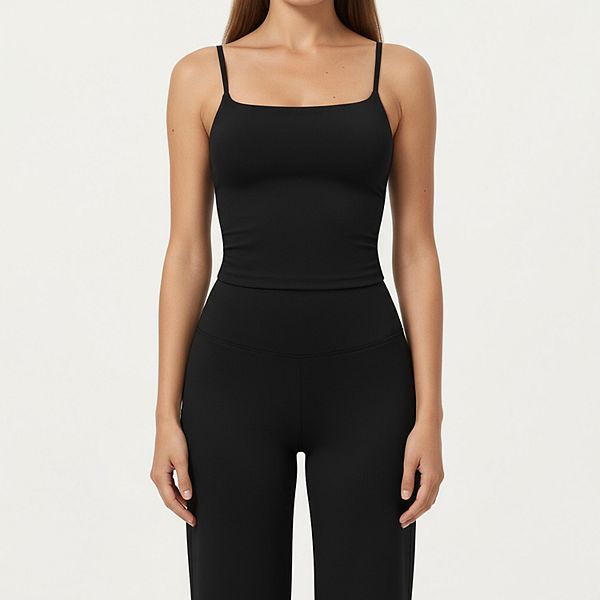 

Женский облегающий топ-камизоль на тонких бретелях с квадратным вырезом Anna-Kaci, Black