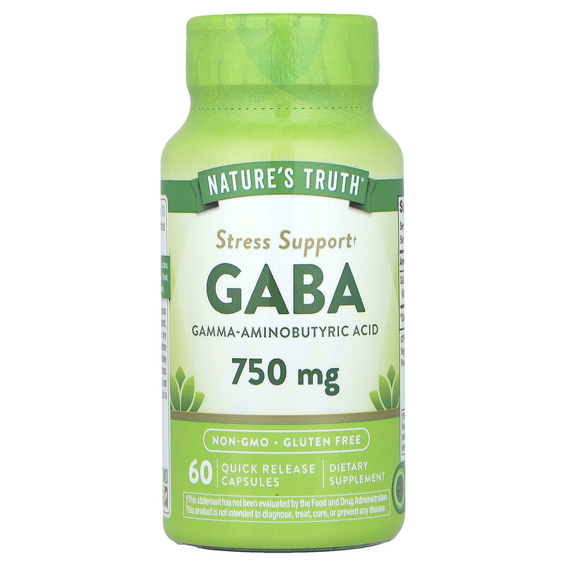 

Nature's Truth, ГАМК, 750 мг, 60 капсул быстрого высвобождения