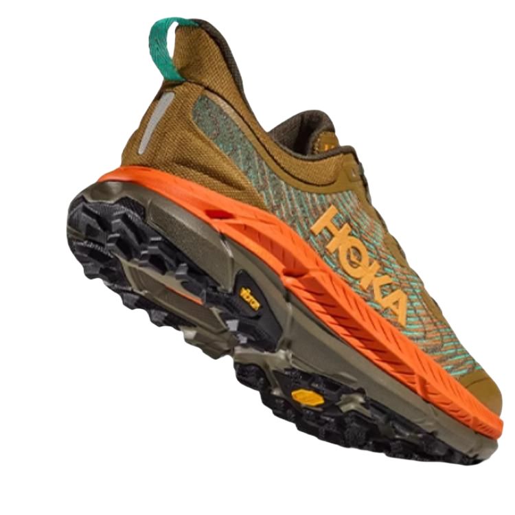 HOKA ONE ONE Мужские противоскользящие кроссовки Mafate Speed 4 для трейлраннинга с низким верхом цвета тыквы, цвет Pumpkin — фото 4