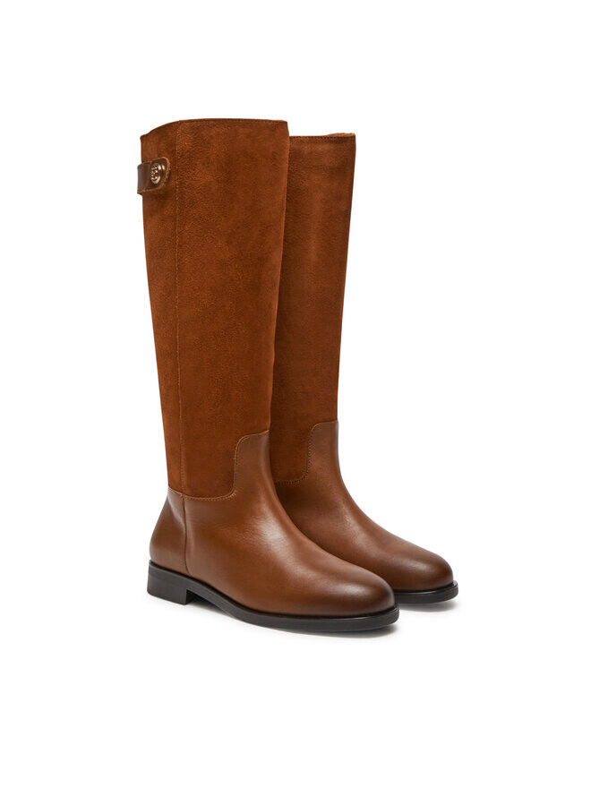 Вейдерсы Tommy Hilfiger de equitación Th Stud Leather Mix Long Boot FW0FW08341 Marrón, коричневый — фото 2
