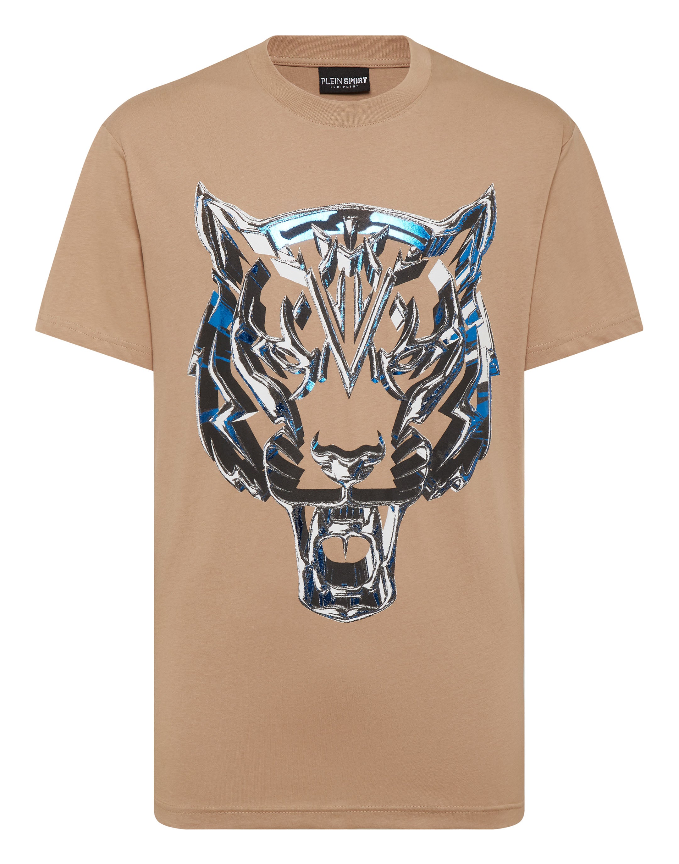 

Футболка с круглым вырезом SS Chrome Tiger PLEIN SPORT, бежевый