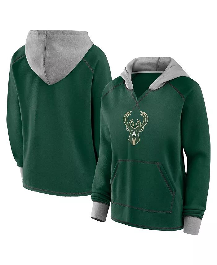 

Женская толстовка-пуловер Milwaukee Bucks Boom Hunter Green Logo Athletic