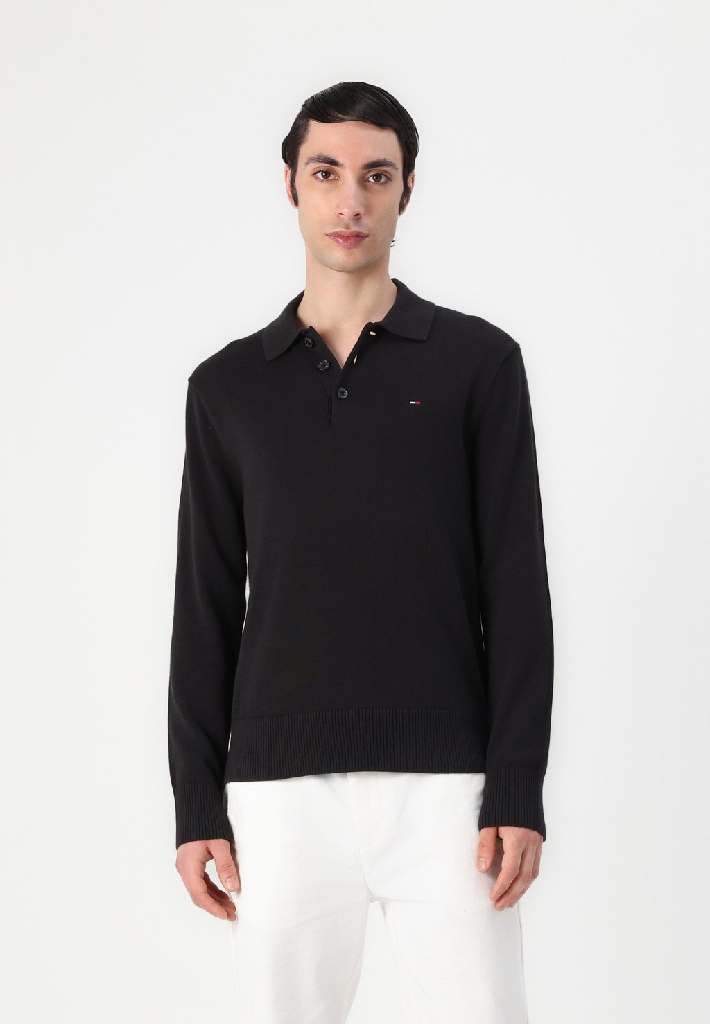 

Рубашка поло SLIM ESSENTIAL SWEATER - Long sleeved top Tommy Jeans, черный