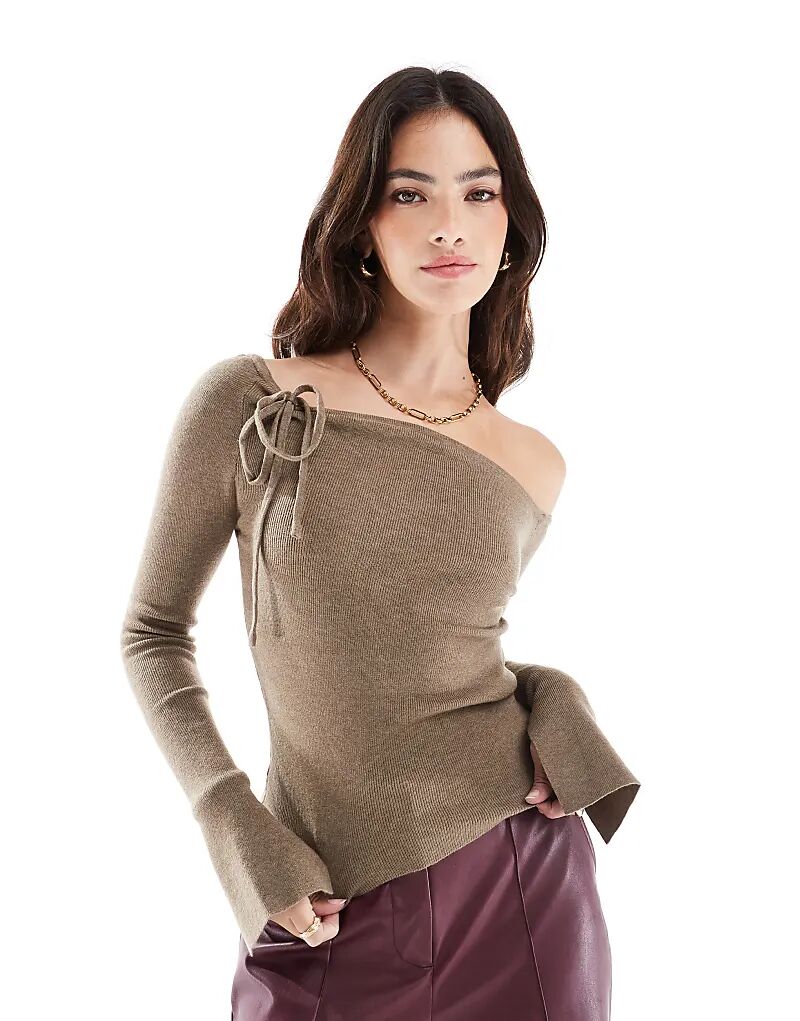 

Асимметричный свитер с длинными рукавами Cotton On everfine в цвете мокко-марле Cotton:On