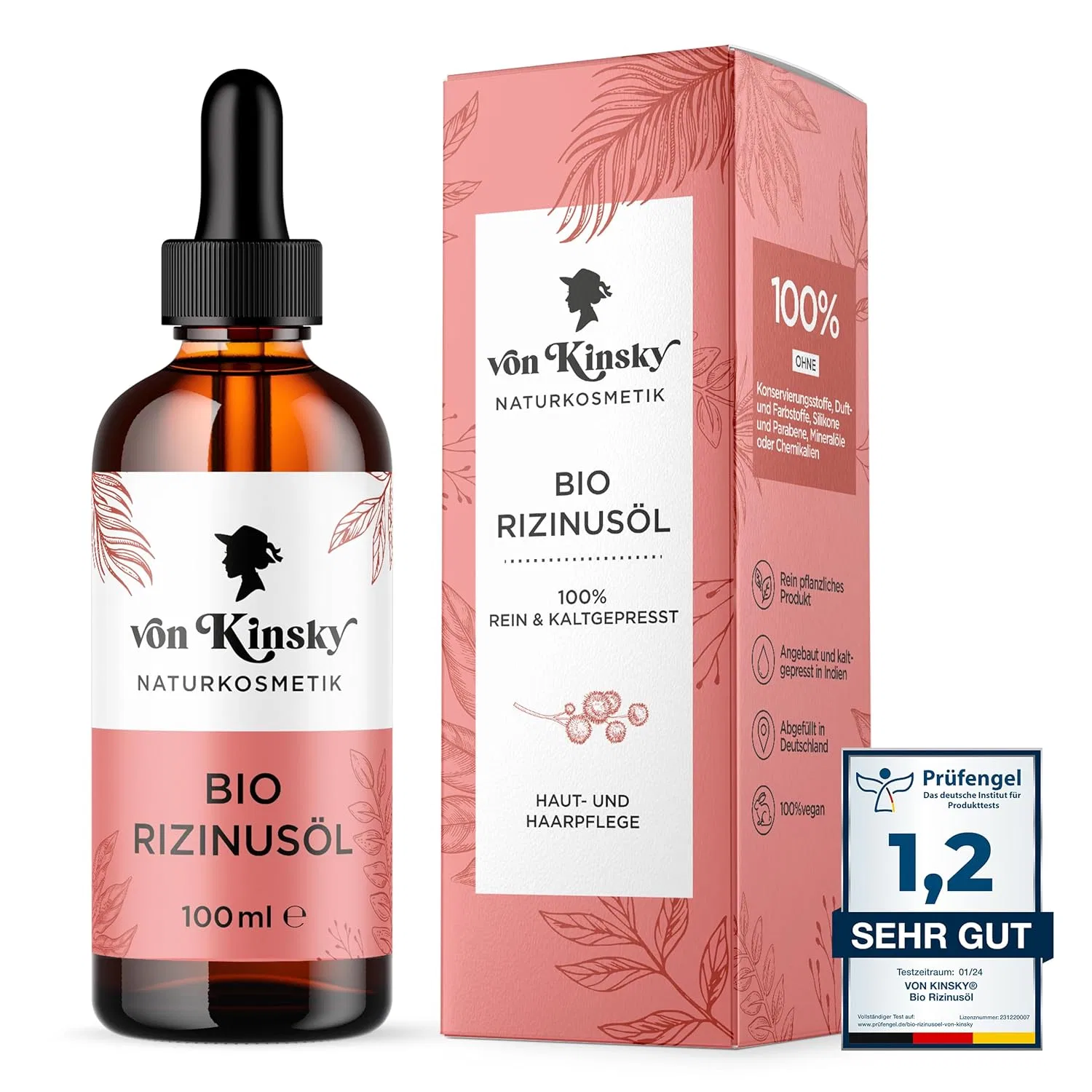 Органическое касторовое масло Pure 100 мл от Kinsky Von Kinsky