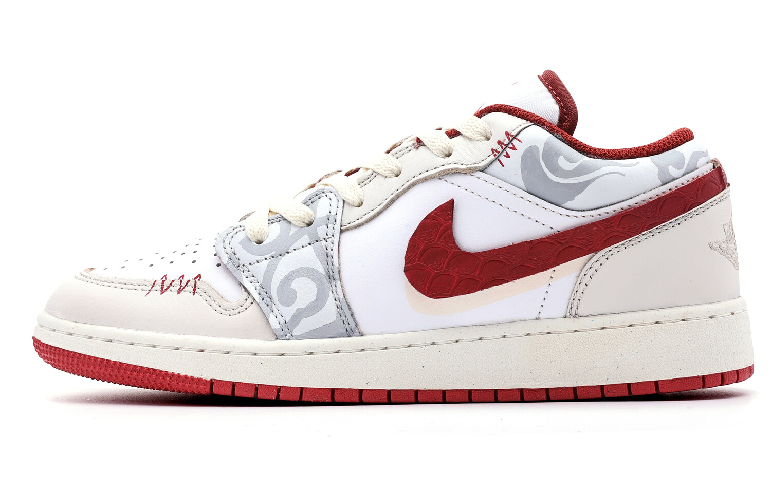 

Кроссовки Air Jordan 1 Vintage Basketball Shoes Women's Low-top White/red, белый/красный