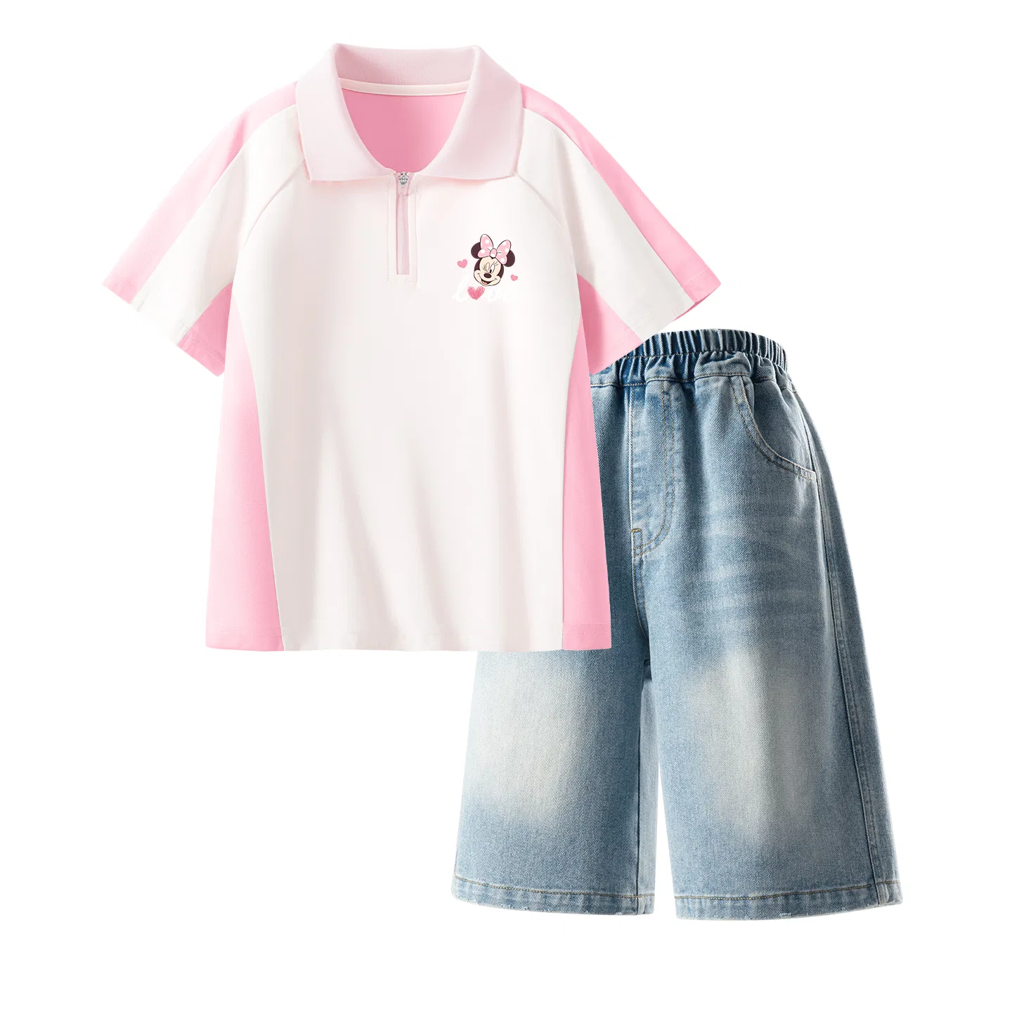 Детский спортивный костюм Casual Sportswear 2 Piece Set Disney, Dazzle Heart K Rouge Pink+Solid Color Denim Blue