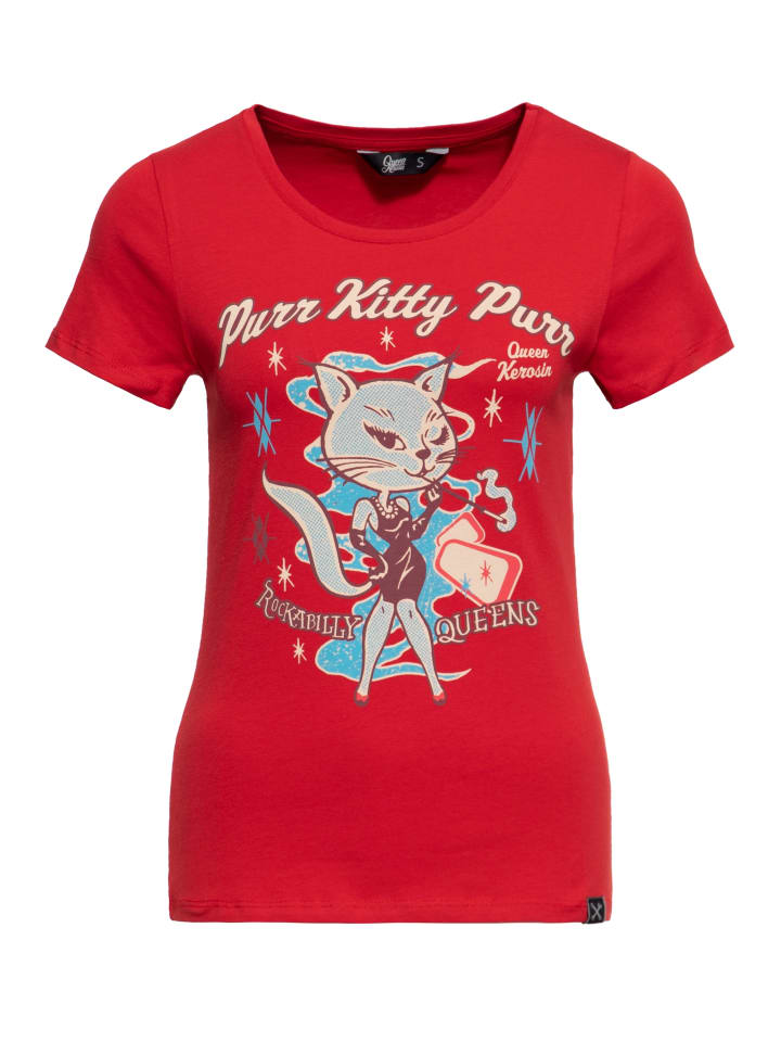

Футболка Queen Kerosin Purr Kitty Purr красного цвета Queen Kerosin, Красный, Футболка Queen Kerosin Purr Kitty Purr красного цвета Queen Kerosin