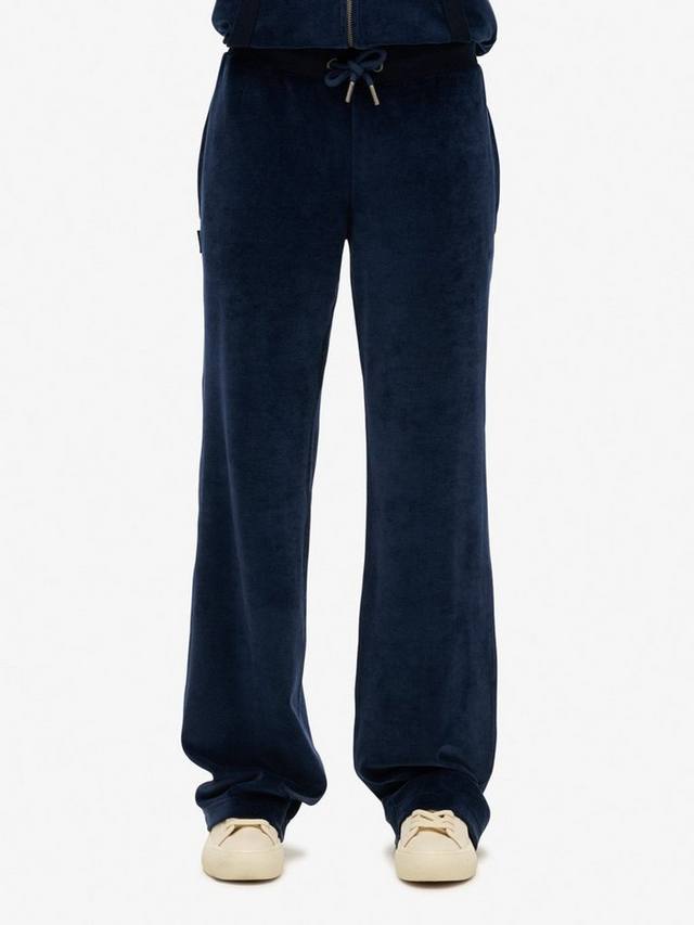 Вельюровые широкие спортивные брюки Superdry, Richest Navy — фото 4