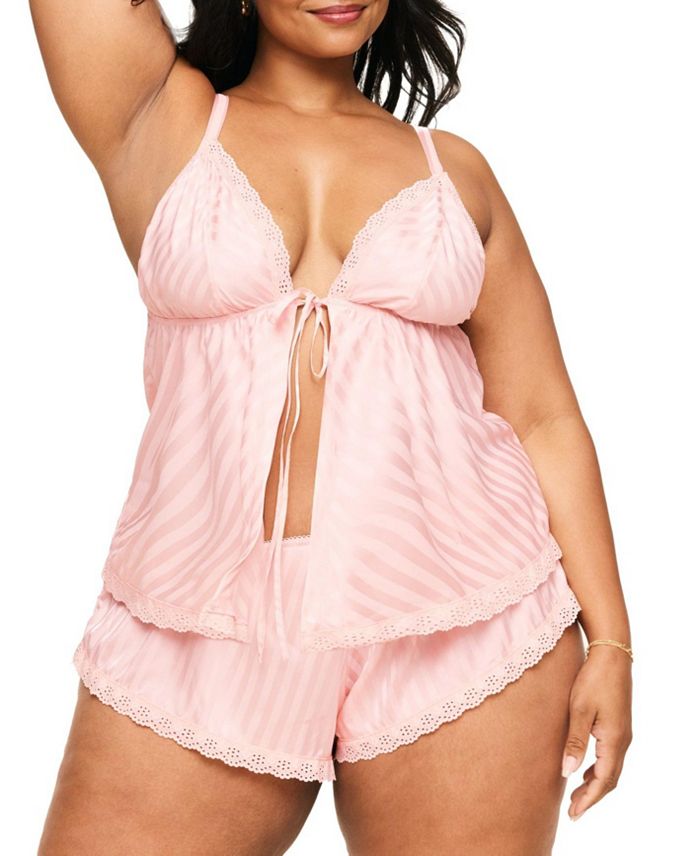 

Комплект нижнего белья Trish Women's Plus Size Cami & Shorts Adore Me, розовый