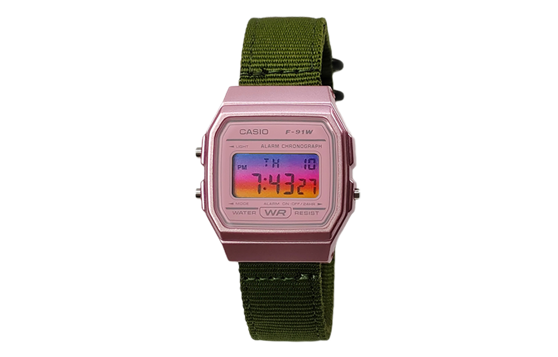 

CASIO Часы Retrofit Series Quartz Movement Nylon Strap Watch Women's Watch Pink Watch Dial