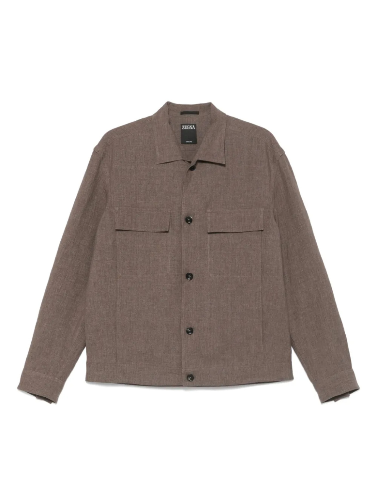 

Льняная рубашка Zegna, коричневый