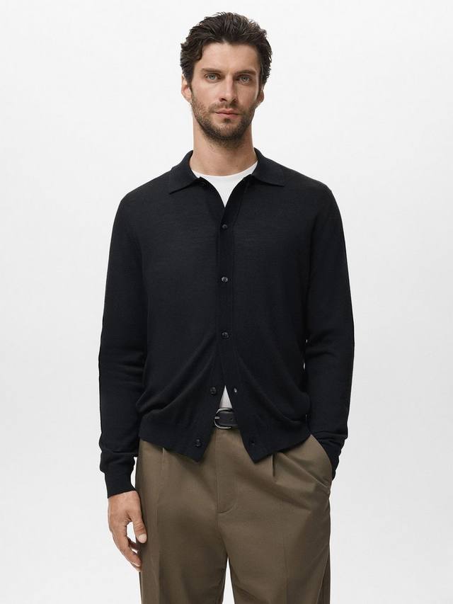 

Футболка с длинными рукавами и воротником Willy Wool Mango