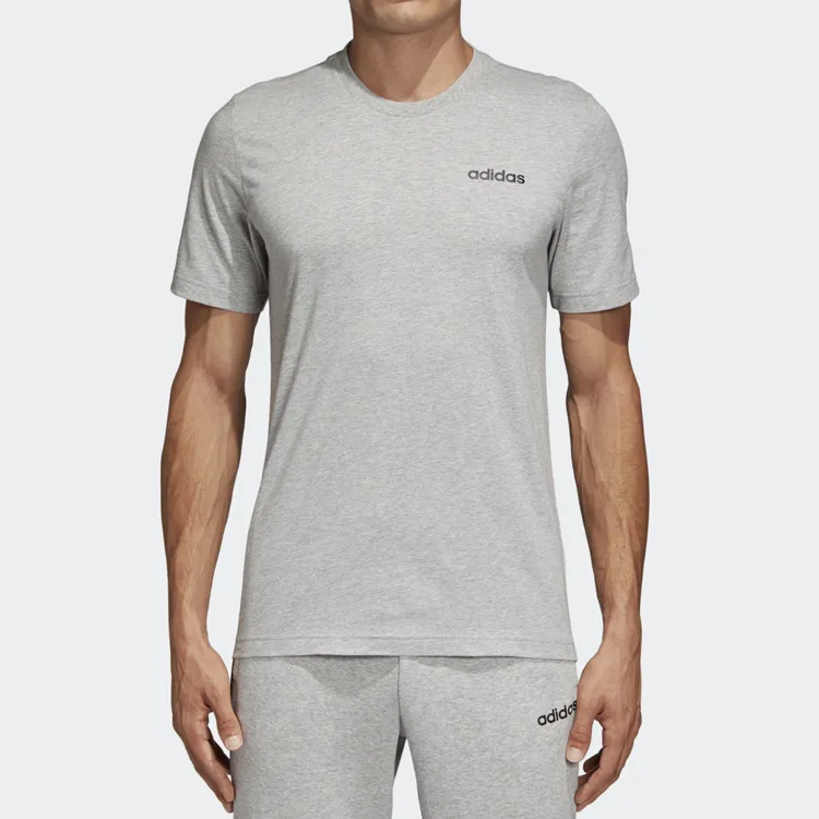 Adidas Футболка мужская M Heather Gray/Black с круглым вырезом умеренного прямого кроя — фото 4