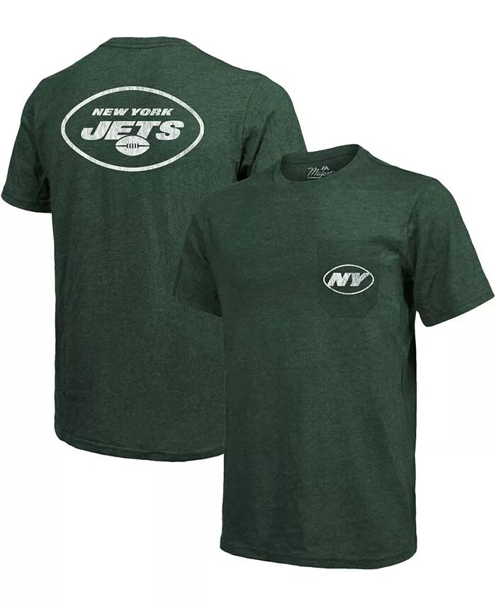 

Футболка New York Jets Tri-Blend Pocket - Меланжевый зеленый Majestic