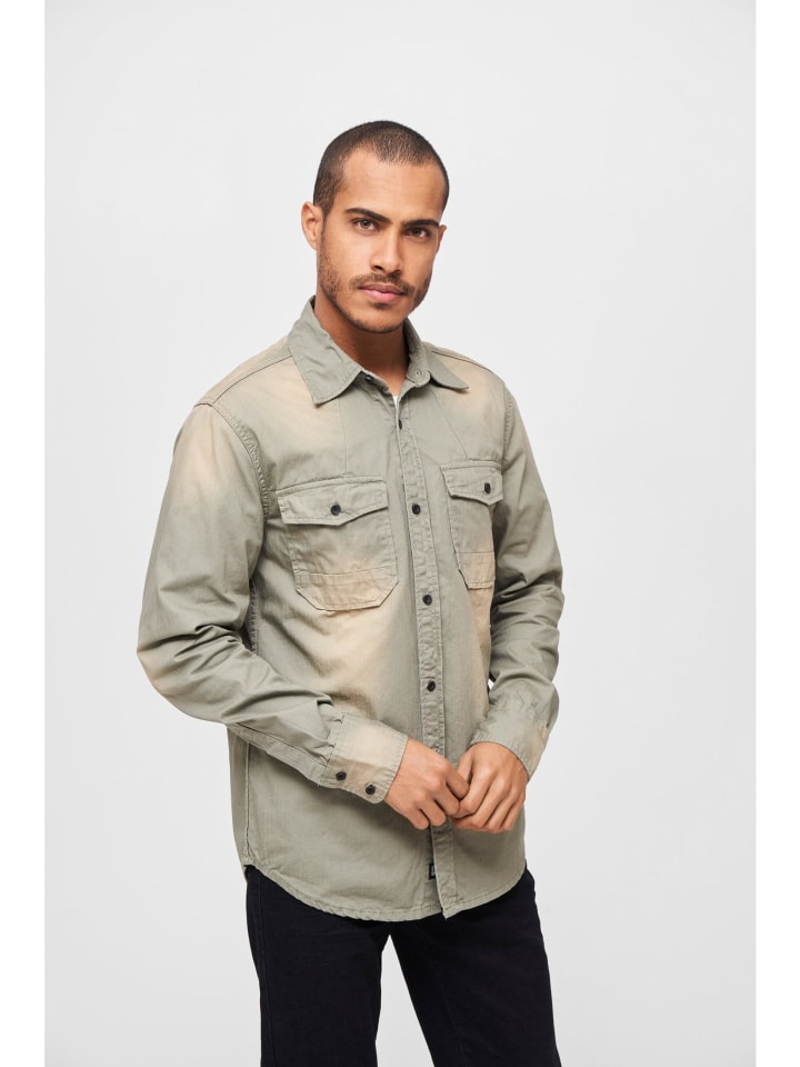 

Рубашки Brandit оливково-серого цвета