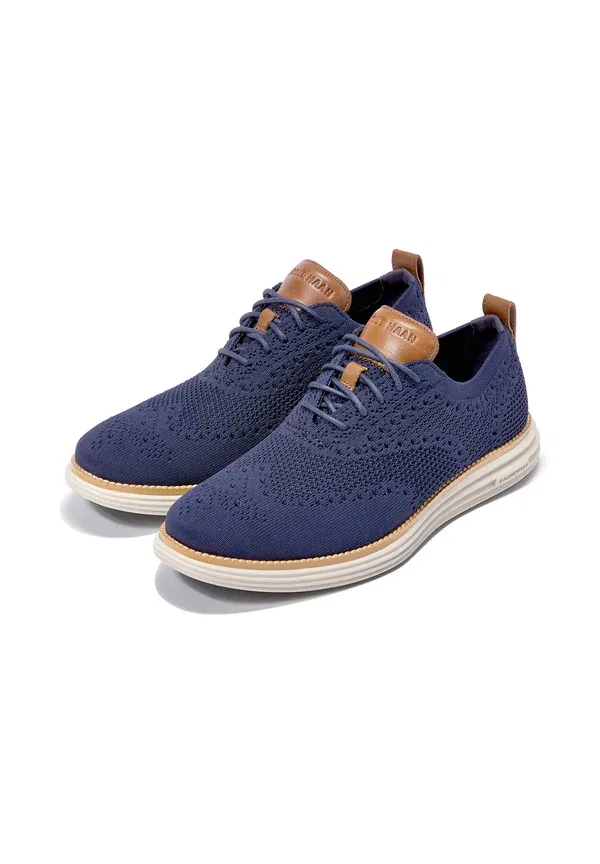 Кроссовки Grand Remastered Stitchlite Ox Casual Lace Ups Cole Haan, морской синий/британский коричневый с серебристой подкладкой — фото 2