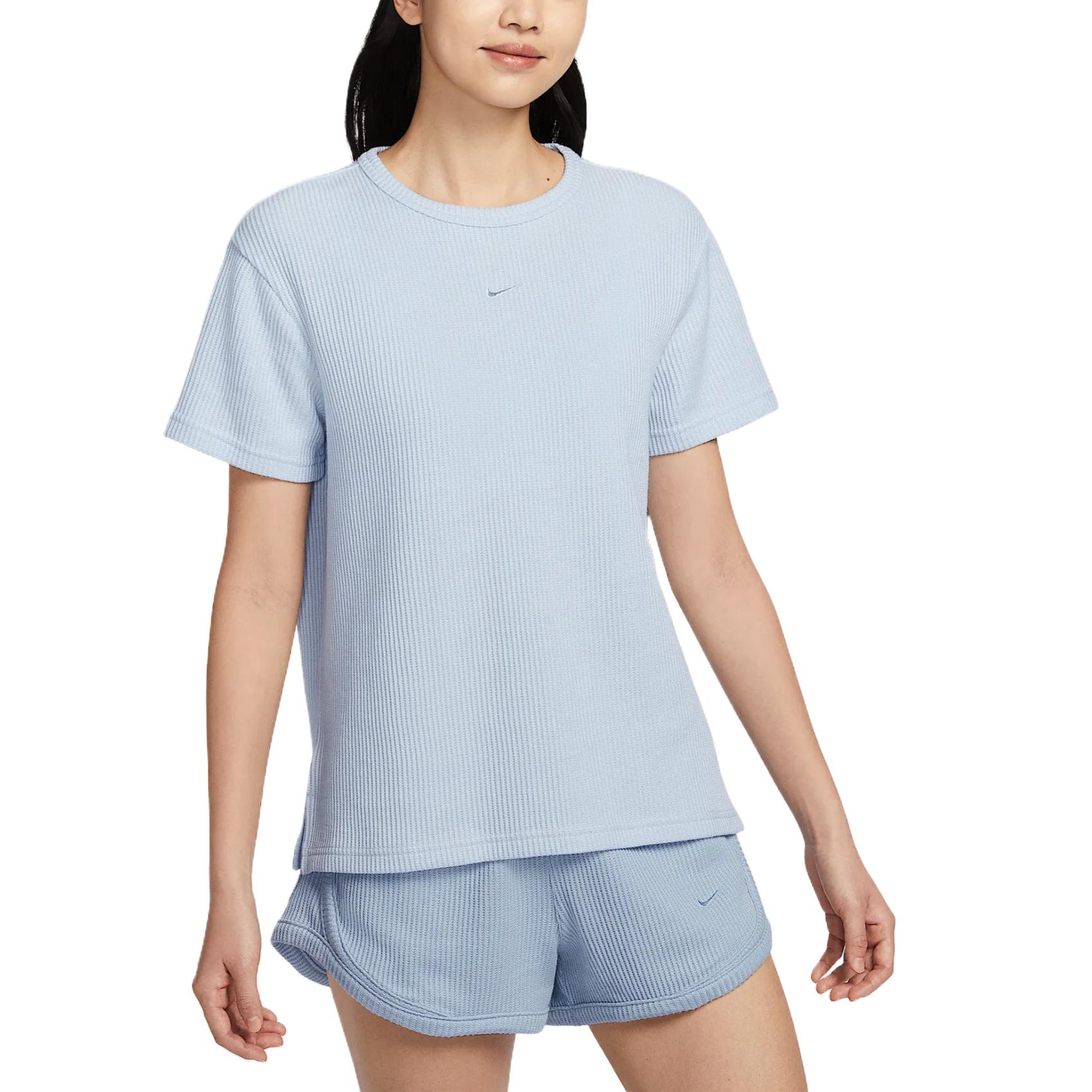 Nike Футболка с заниженной линией плеча Sportswear для женщин, фиолетово-синяя