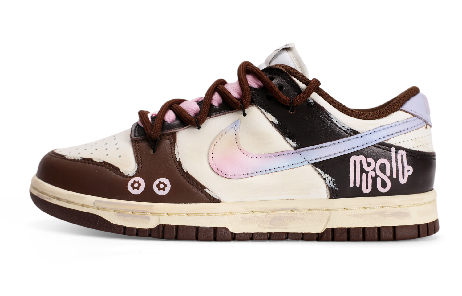 

Кроссовки Nike Dunk Skateboarding Shoes Women's Low-top Rice Flour Brown, коричневый