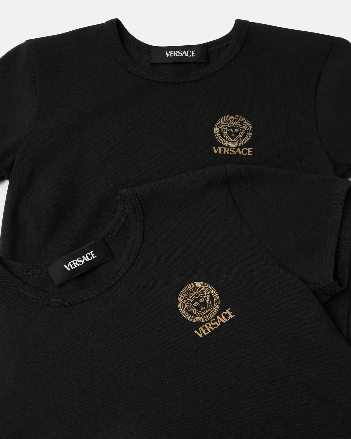Детские майки из хлопкового джерси с принтом, комплект из 2 штук Versace, черный — фото 4