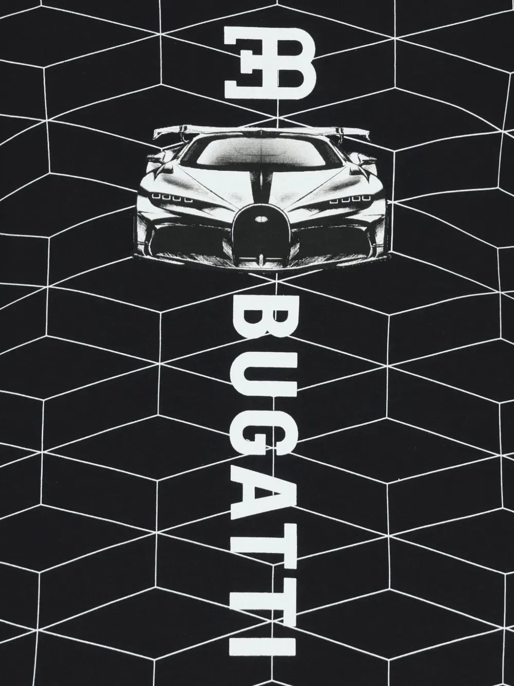Футболка с геометрическим узором в виде автомобиля Bugatti Kids, черный — фото 3