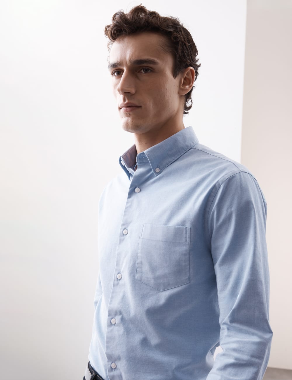 

Рубашка Oxford Slim Fit из хлопка с высоким содержанием хлопка Autograph, цвет Chambray